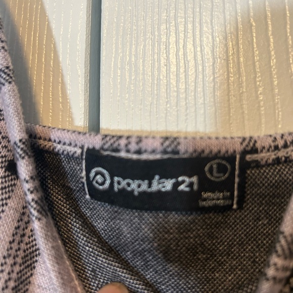 Mini Dress Popular21 Lavender and Black Bodycon Plaid Stretch Large - Picture 6 of 12